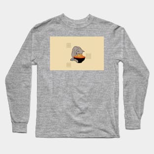 Cat Eating Ramen Long Sleeve T-Shirt